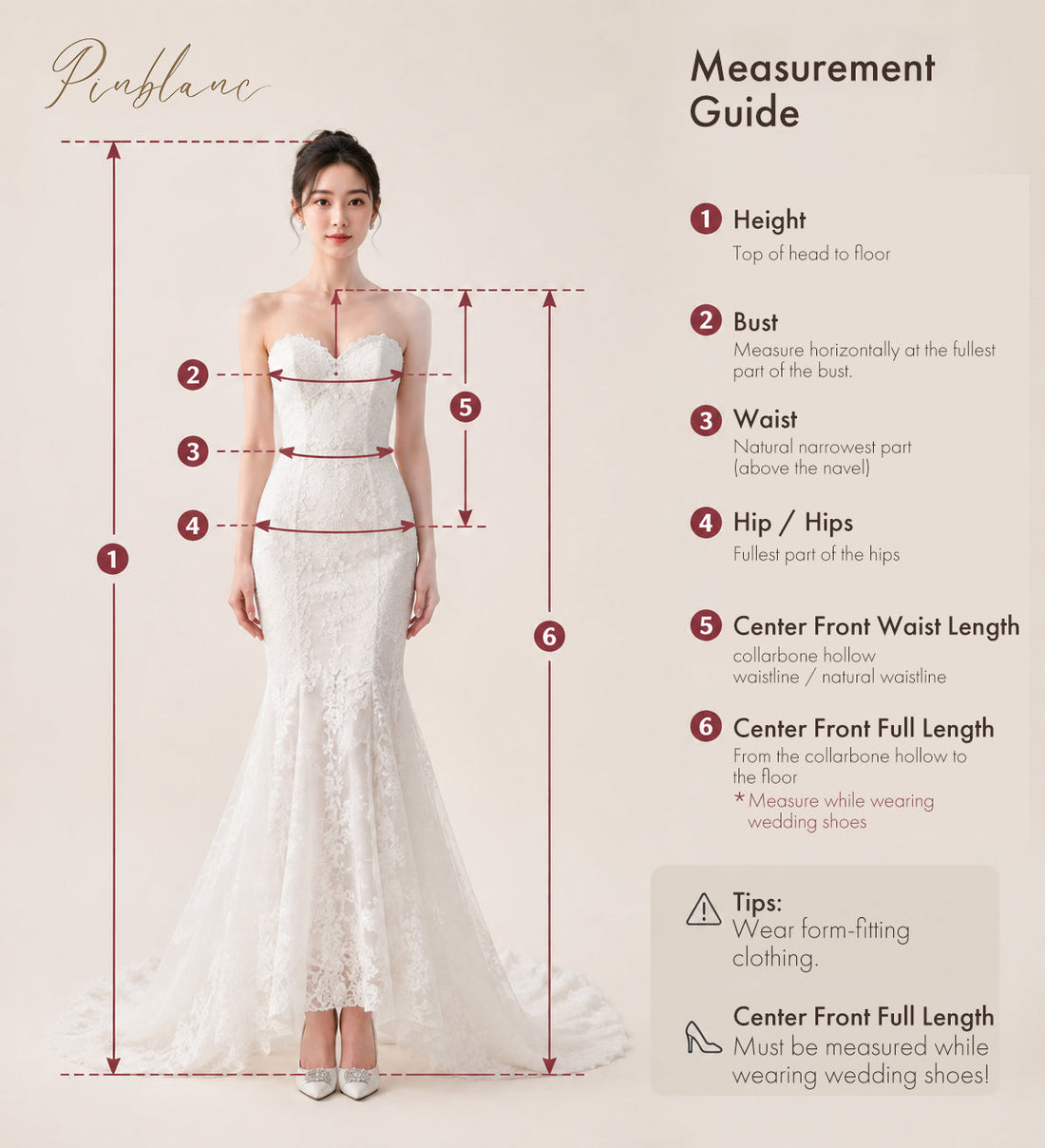 👰♀️ The Perfect Gown Starts with Perfect Measurements｜PinBlanc’s Complete Guide to Self-Measuring