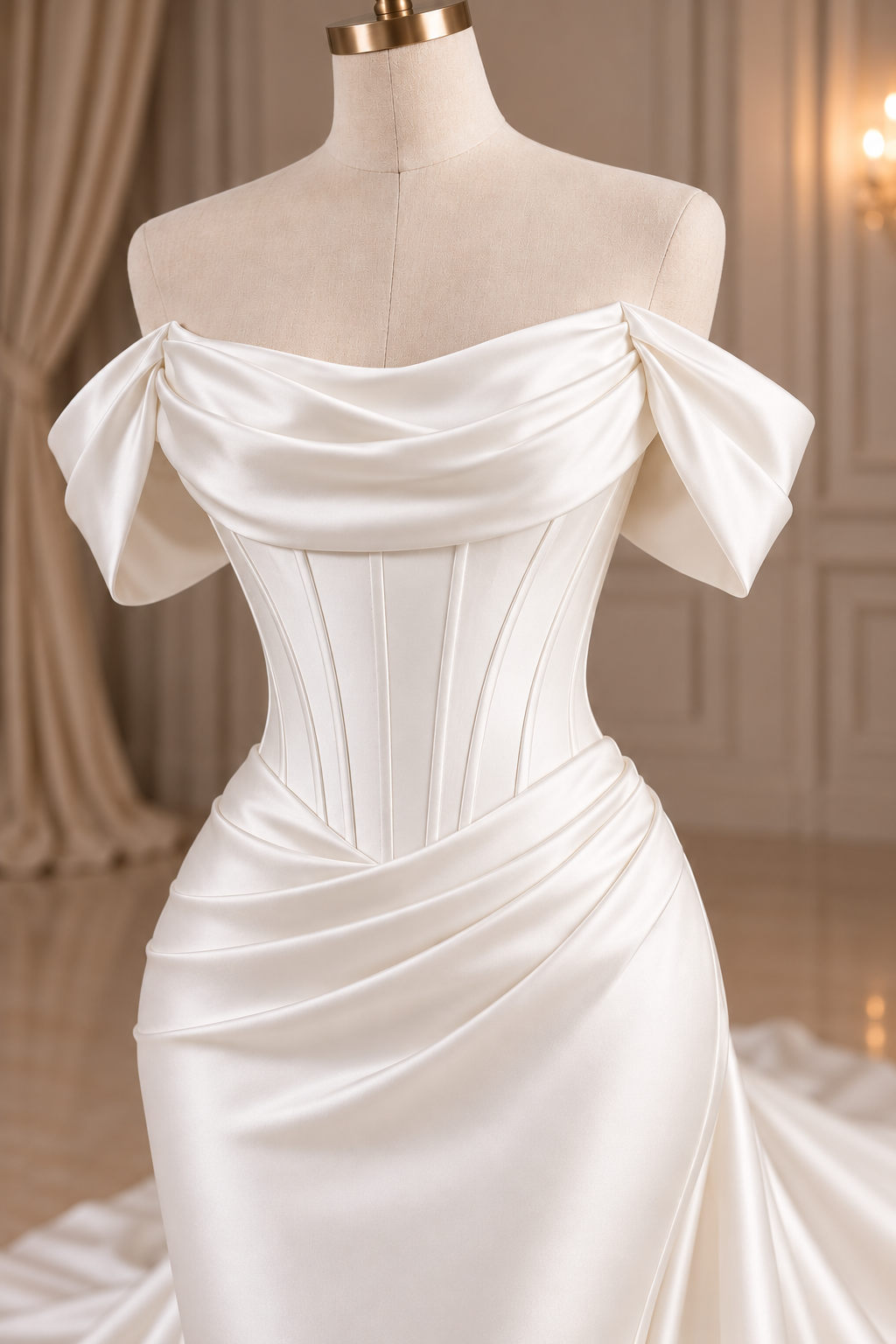 Lace Corset Satin Wedding Gown